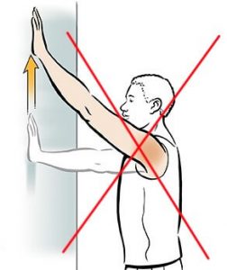 kruipoefening-frozen shoulder- verboden